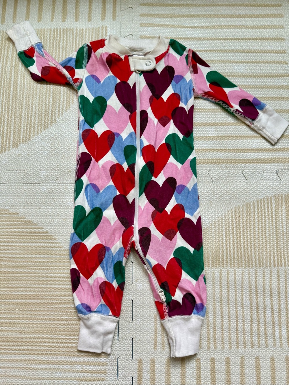 Hanna Andersson Heart-Print One-Piece Pajamas - Multicolor